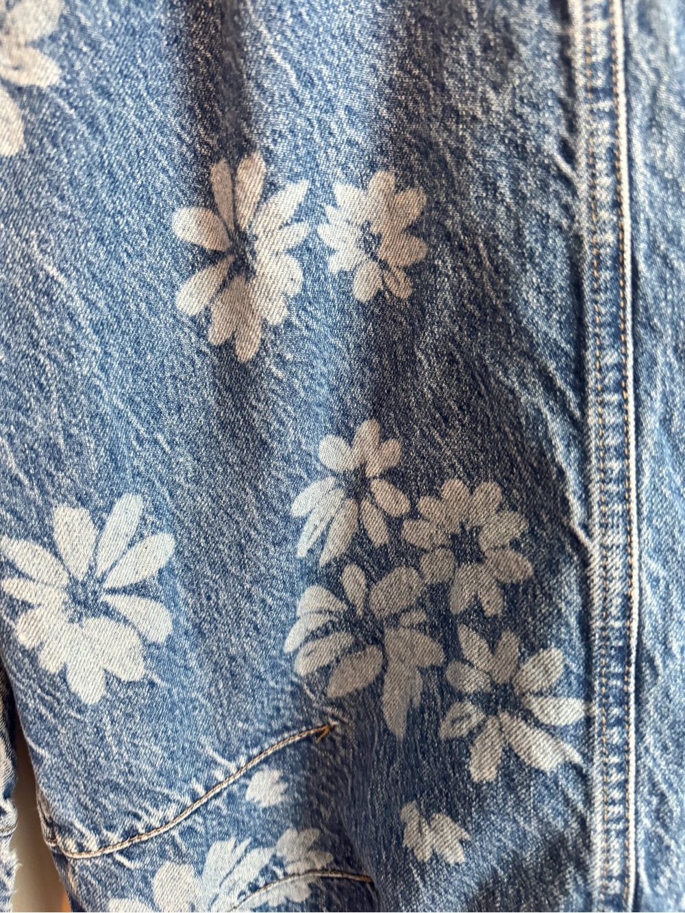 We the free people good luck barrel jeans 30 floral flowers boho euc - Picture 3 of 9